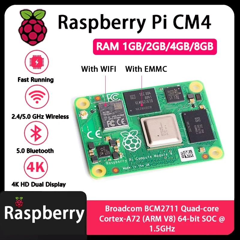Raspberry Pi CM4 1GB/2GB/4GB/8 - огляд і ціна Raspberry Pi Compute Module 4 8Gb 32Gb Emmc