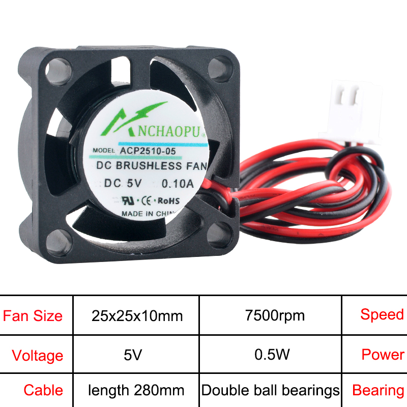 ANCHAOPU 2.5cm 25mm Fan 25x25x - огляд і ціна Raspberry Pi Water Cooling Kit