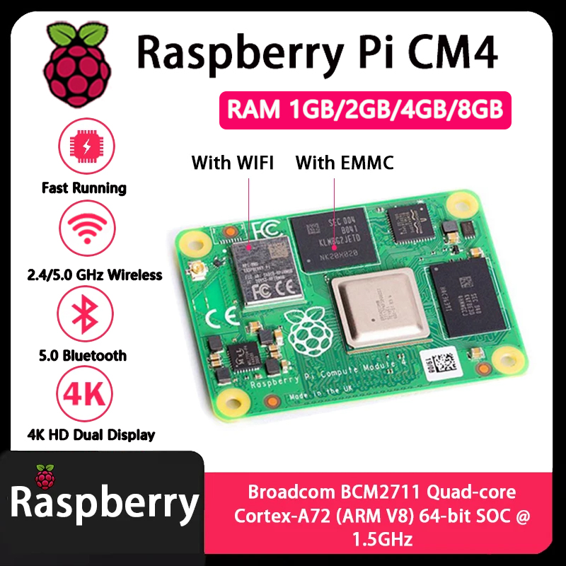 Raspberry Pi CM4 1GB/2GB/4GB/8 - огляд і ціна Raspberry Pi Compute Module 4 8Gb 32Gb Emmc